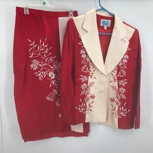 Unhy New York 2 Piece Skirt Suit Jacket A-Line 10